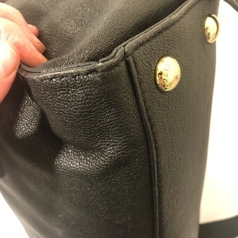 Michael kors black leather Hamilton bag